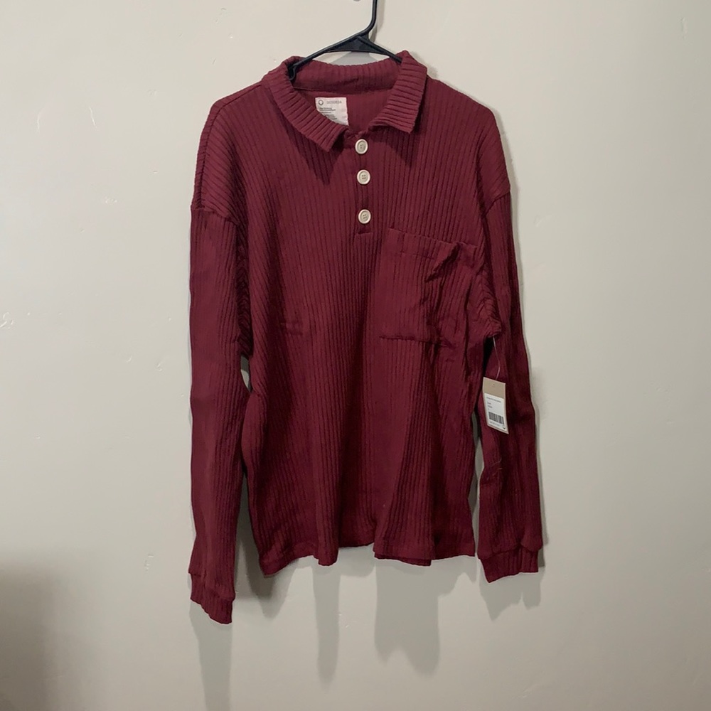 NWT For Days Re-New Ribbed Boxy Henley